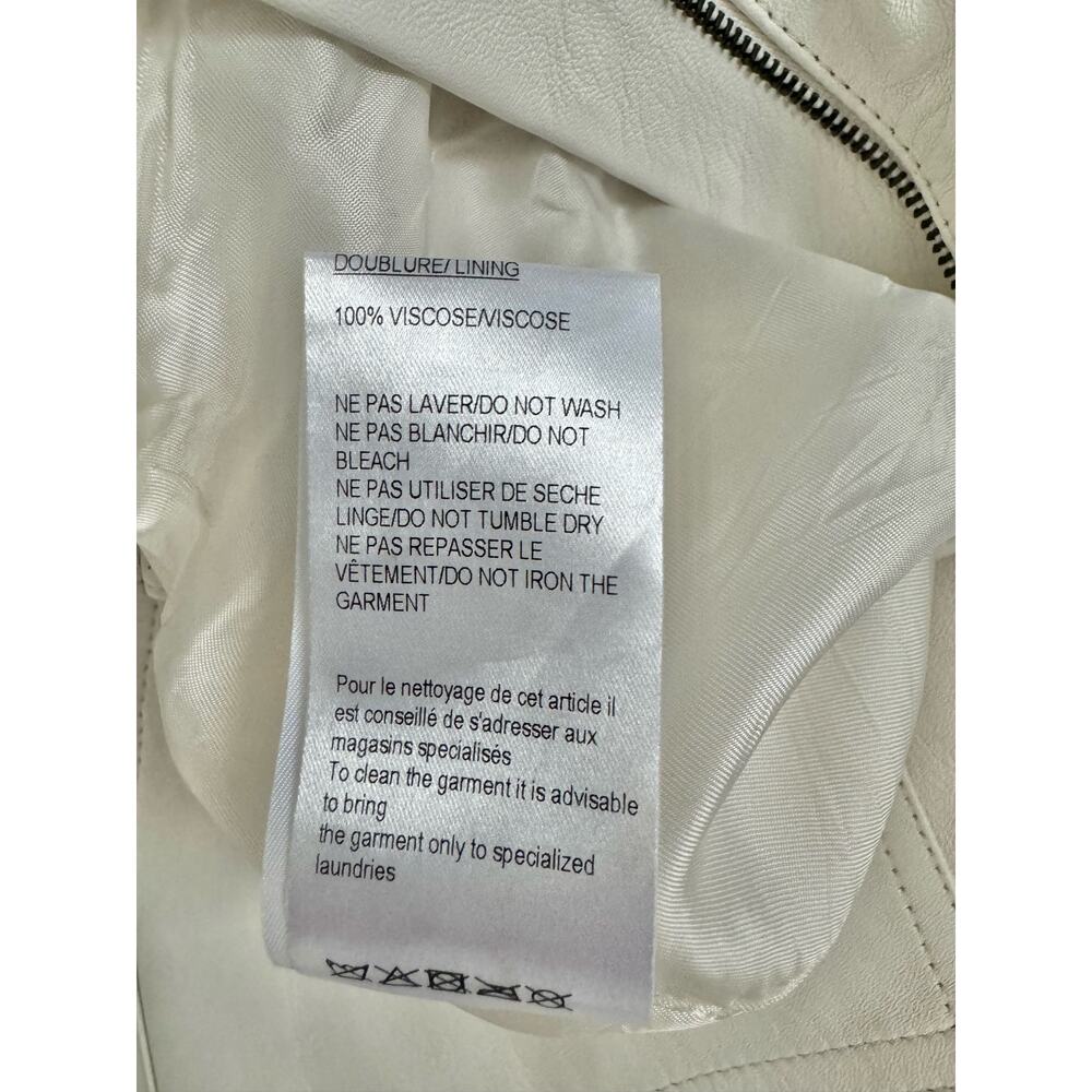 Longchamp White Italian Lamb Leather Pants Tapered Joggers High Rise Pants Sz 36 - Picture 14 of 15
